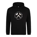 POTTPLÖRREN Ruhrpott Hoodie mit markanten Eisen & Schlägel Print in weiß