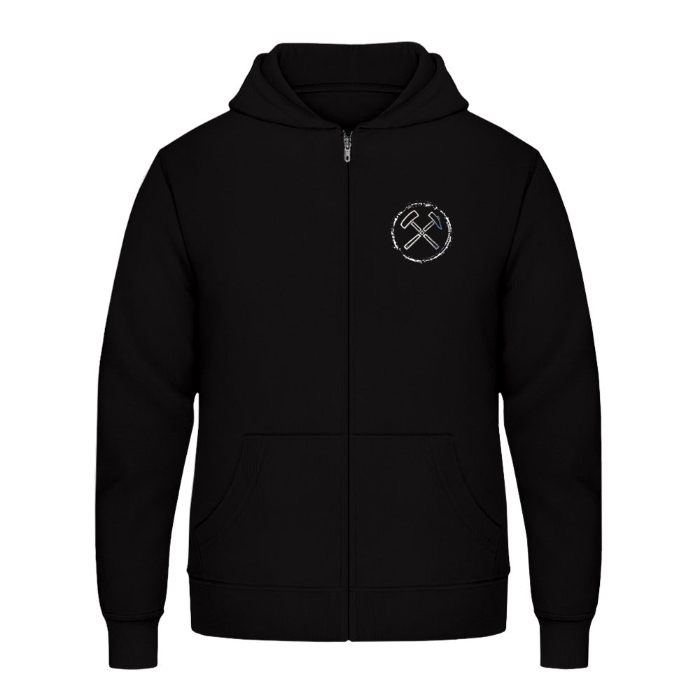 POTTPLÖRREN Zipper Jacke/Hoodie mit Eisen & Schlägel Print unisex