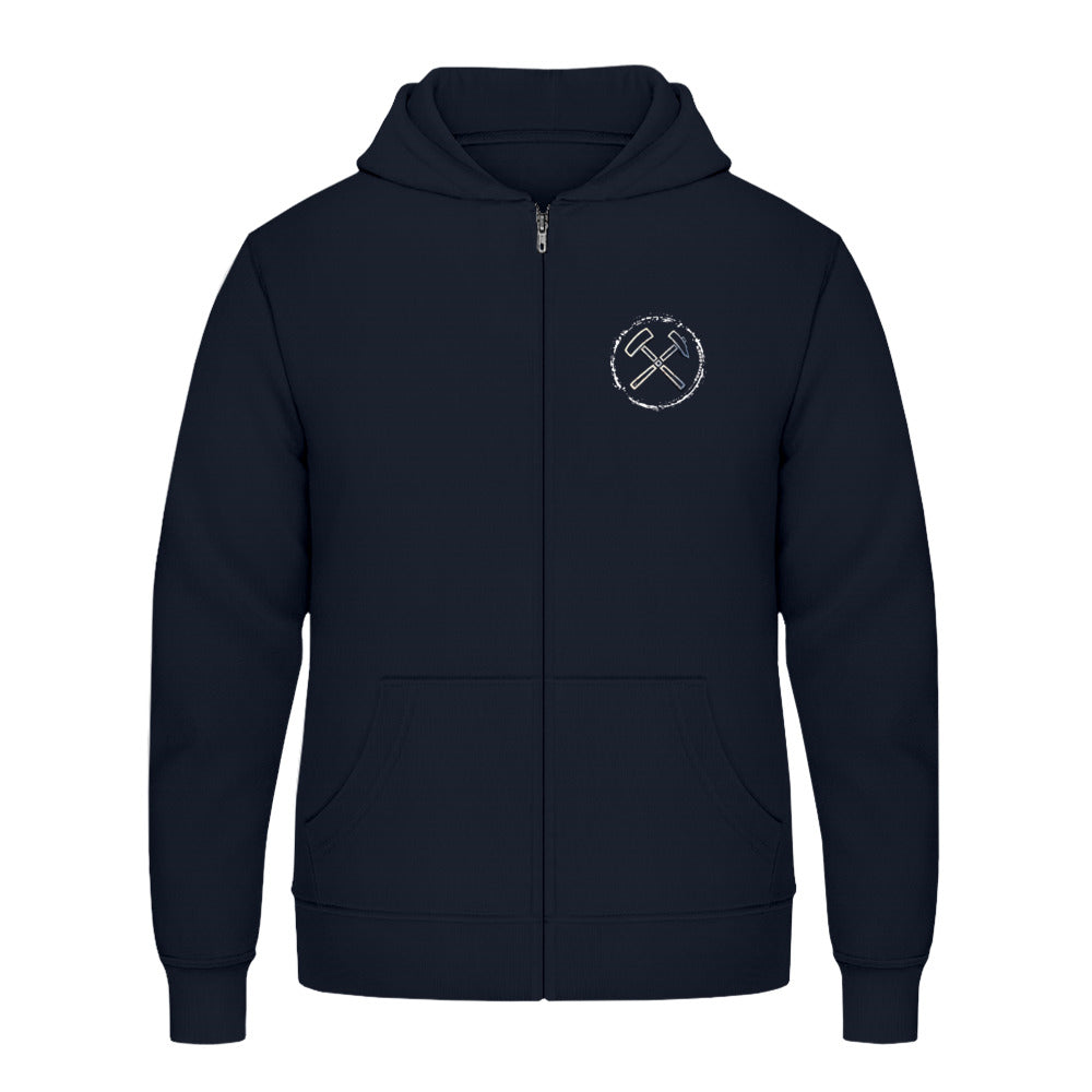 POTTPLÖRREN Zipper Jacke/Hoodie mit Eisen & Schlägel Print unisex