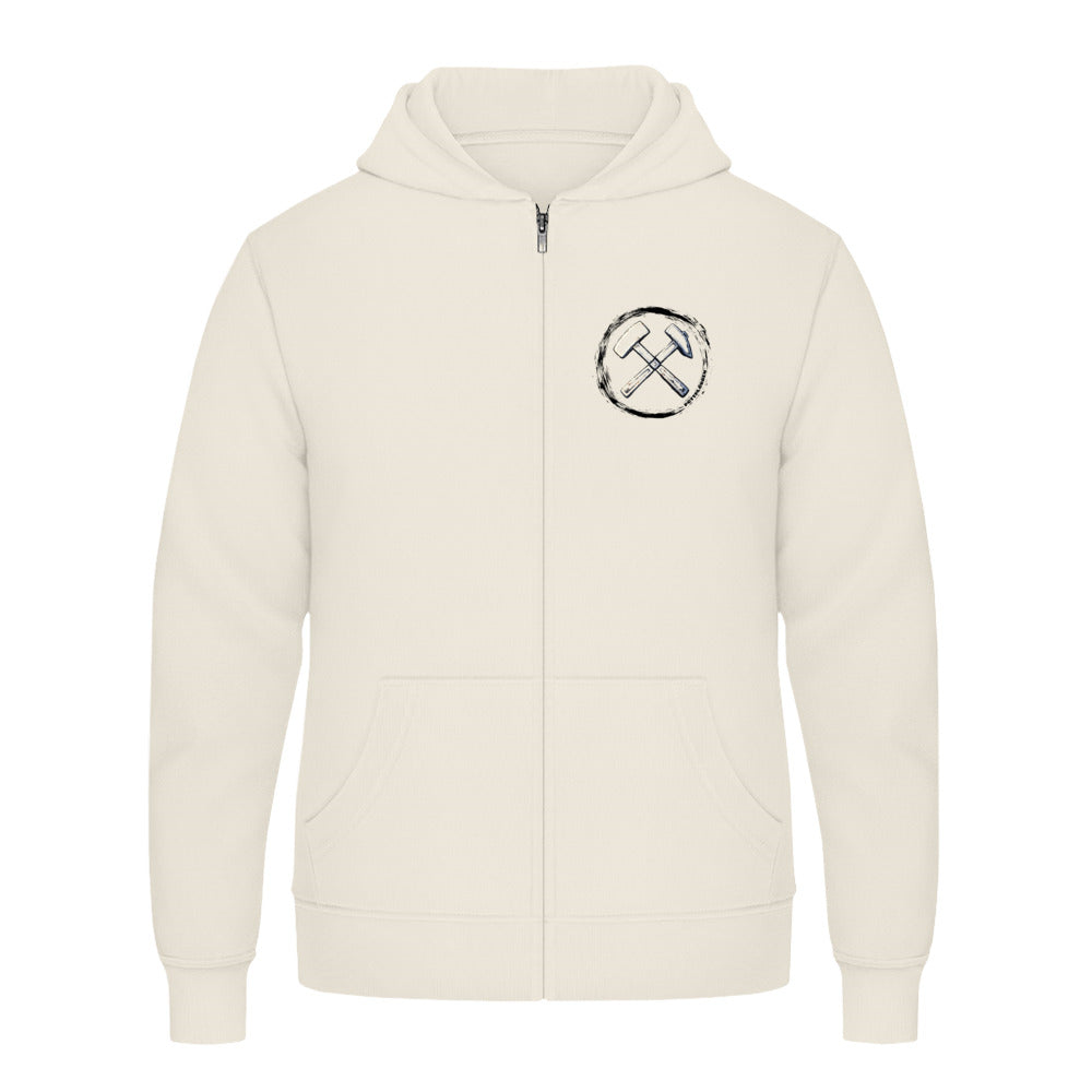 POTTPLÖRREN Zipper Jacke/Hoodie mit Eisen & Schlägel Print unisex