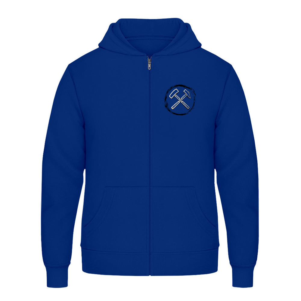 POTTPLÖRREN Zipper Jacke/Hoodie mit Eisen & Schlägel Print unisex