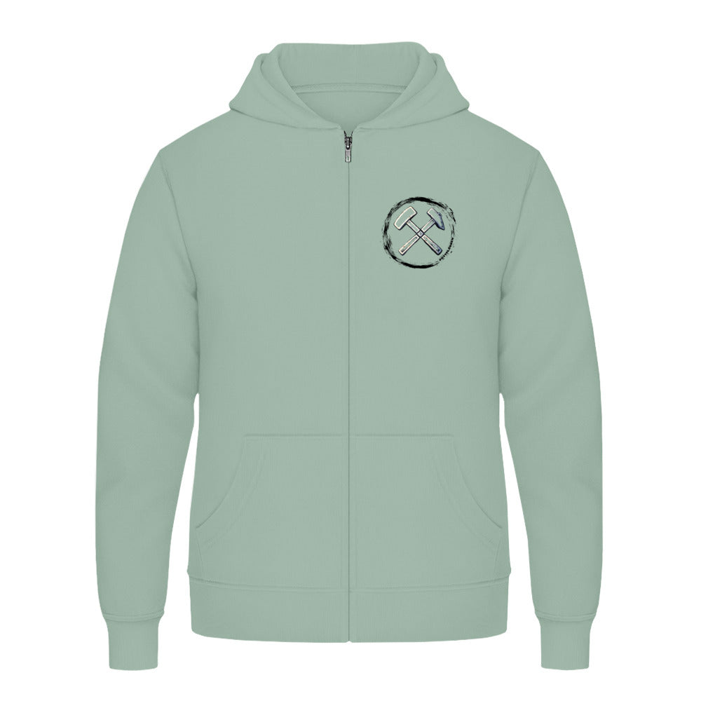 POTTPLÖRREN Zipper Jacke/Hoodie mit Eisen & Schlägel Print unisex