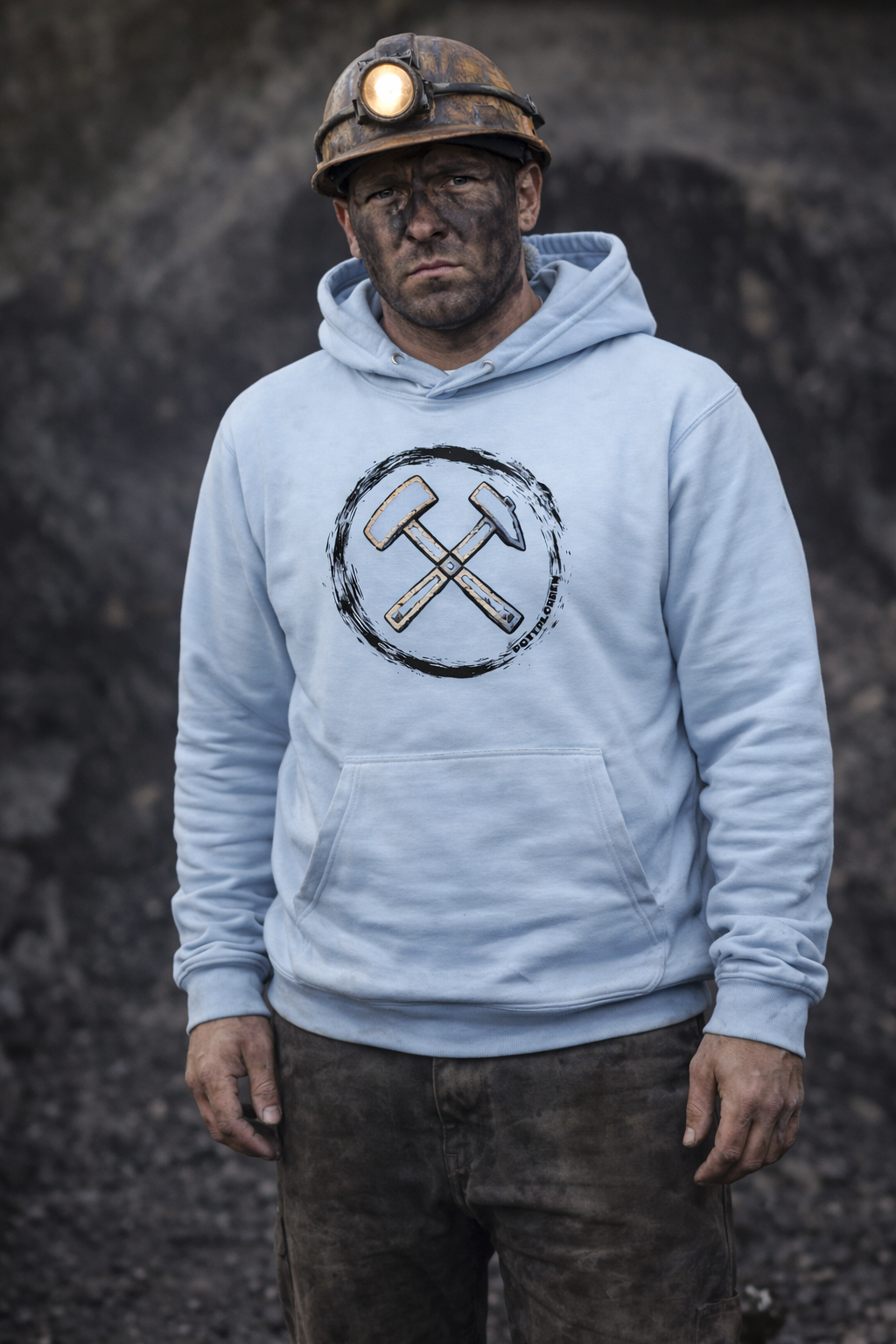POTTPLÖRREN Kumpel Hoodie mit Eisen & Schlägel Print auffe Brust